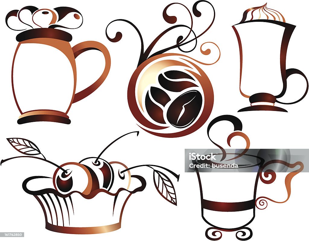 Iconos de café - arte vectorial de Alimento libre de derechos