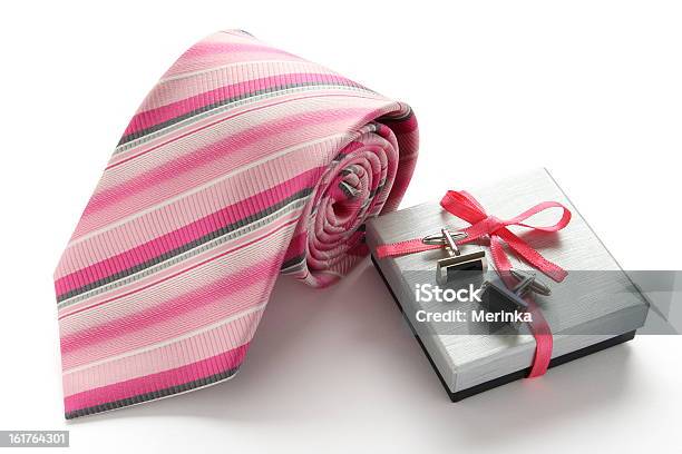 Tie With Cuff Links And Gift Box Stock Photo - Download Image Now - Anniversary, Authority, Beauty