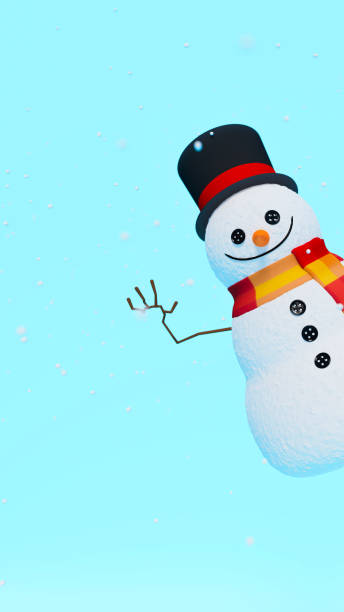 istock snowman wears hat and scarf while making greeting gesture, christmas theme, 3d illustration 1617643226