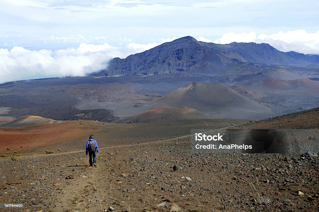 Junge Wandern Haleakala-Vulkan in Maui, Hawaii. - Lizenzfrei Abenteuer Stock-Foto