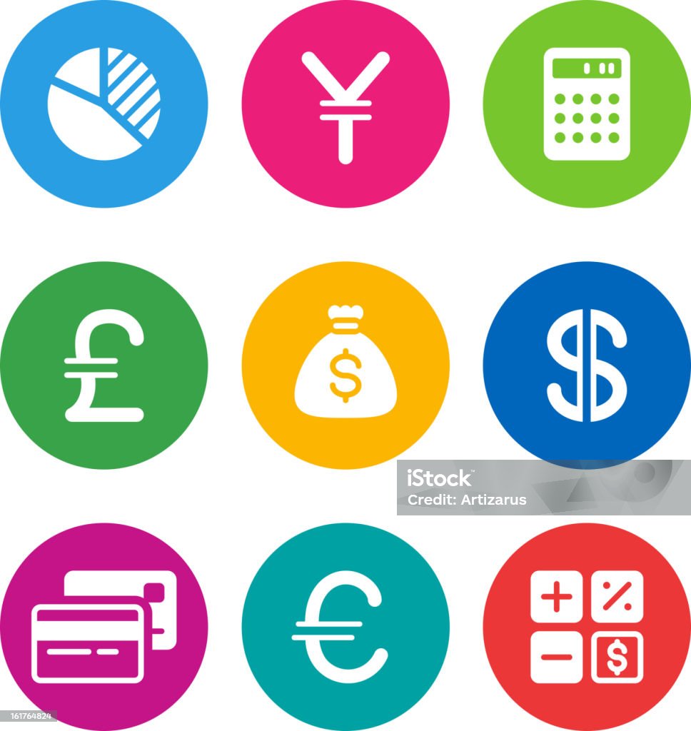 finance icônes de couleur - clipart vectoriel de Calculette libre de droits