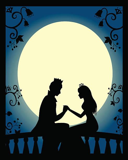 illustrations, cliparts, dessins animés et icônes de silhouette les amoureux - prince