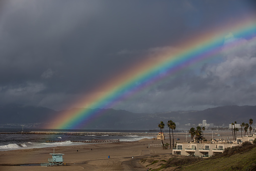 rainbow over Marina Del Rey, California