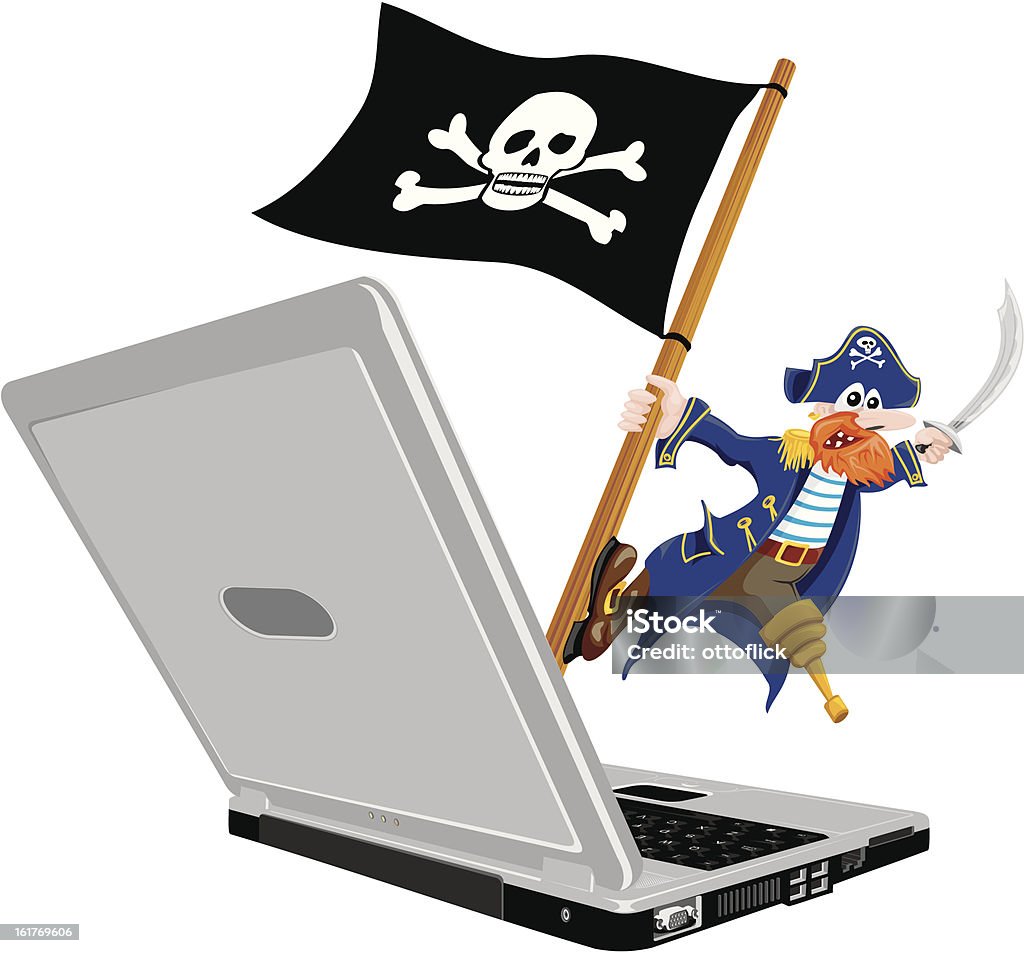 Computador de pirata - Vetor de Agressão royalty-free