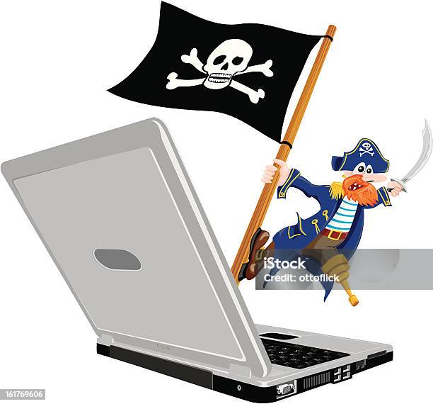 Vetores de Computador De Pirata e mais imagens de Agressão - Agressão, Ameaças, Armamento