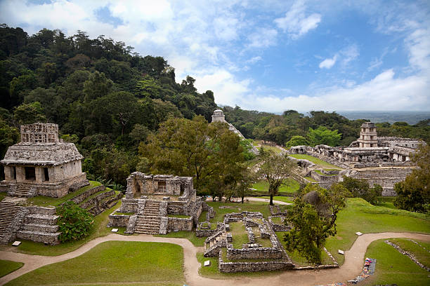 Maia sítio arqueológico de Palenque - fotografia de stock