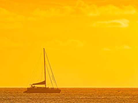 Sailing sunset tour off Maui in Hawaii
