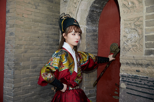 An Eastern beauty dressed in ancient attire