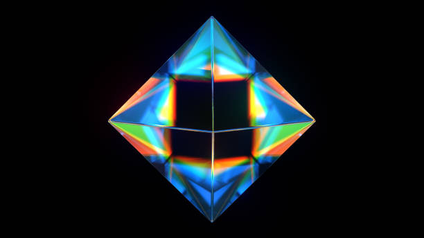istock Abstract glass rhomb shapes 3d render 1617799404