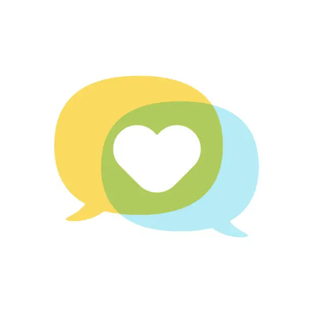 Vector illustration of Cute emoticon on speech bubbles