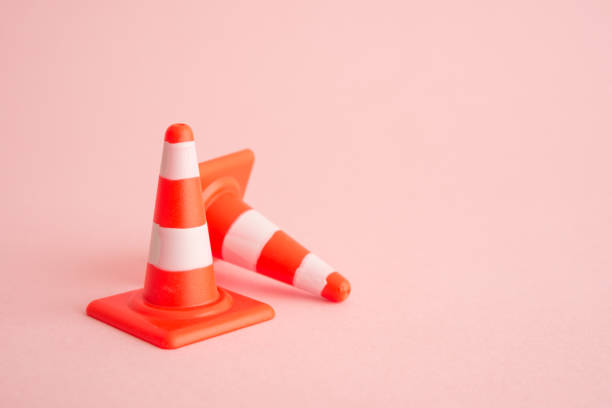 Group of colored pawns on a white background