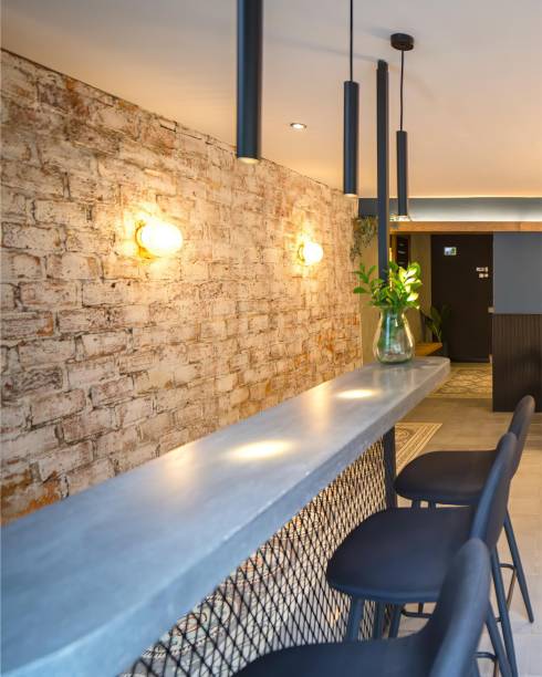 istock polished concrete bar with wall background wall exposed in its bricks 1617848757