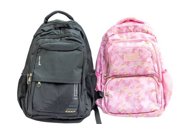 istock Boys and girls theme backpacks isolated on white background 1617882233