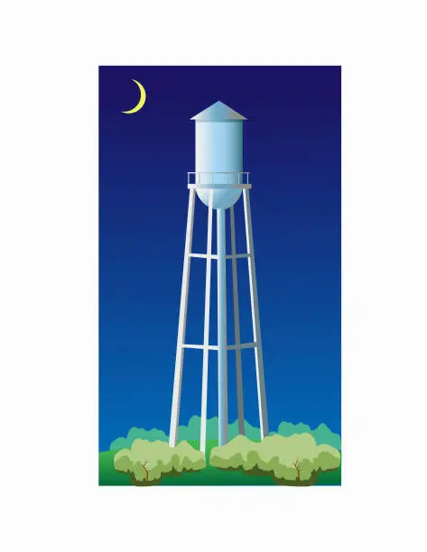 Vector illustration of Water tower
