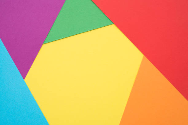 istock Flat lay of multi colored paper background. 1617917343