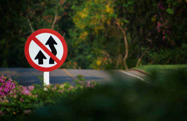 No overtaking sign by the street