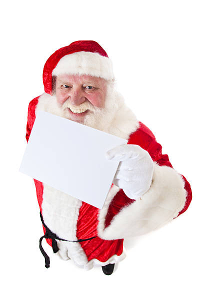 istock Santa Clause holding blank white sign 161794257