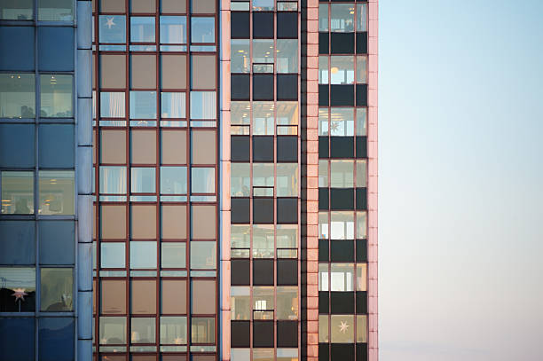 Close-up of Skyscrapers in row