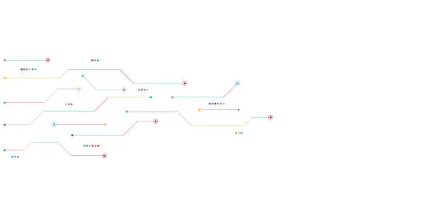 Vector illustration of Circuit board texture with communication technology concept. Creative vector illustration
