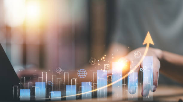 istock Businessman showing business growth and success graph ,concept of progress in development, financial efficiency and investment with business strategy for goals and opportunities in the industry future 1617998021