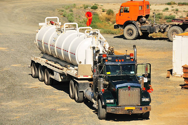 Oil industry: Vacuum truck stock photo