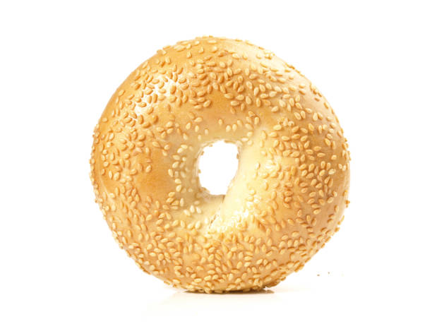 istock Sesame Bagel on white Background - Isolated 1618091404