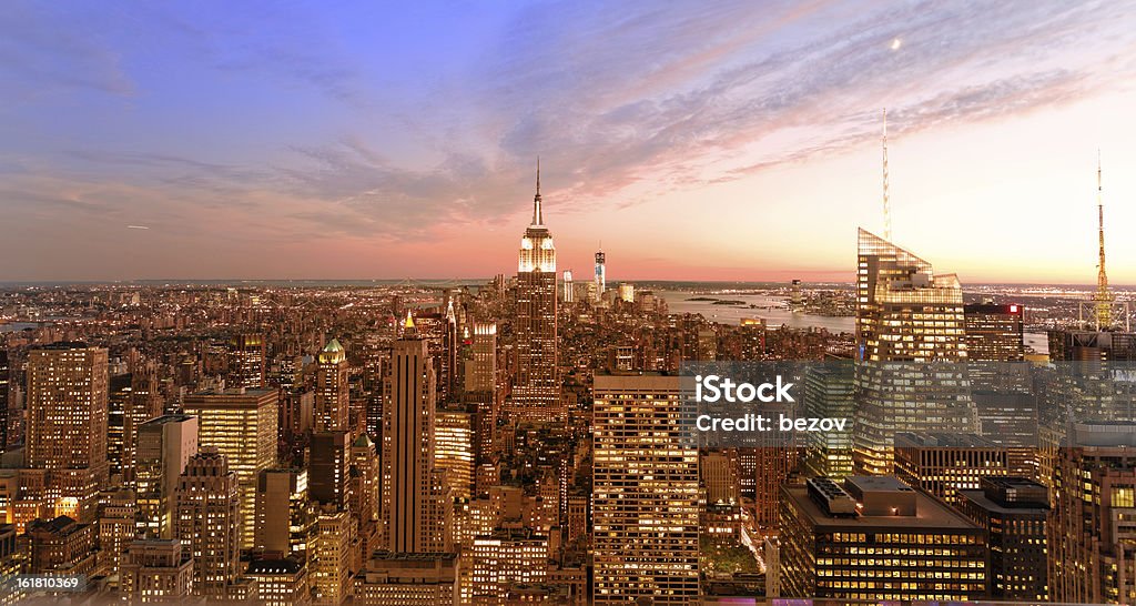 Puesta de sol sobre Manhattan Nueva York, XXL - Foto de stock de Ciudad de Nueva York libre de derechos