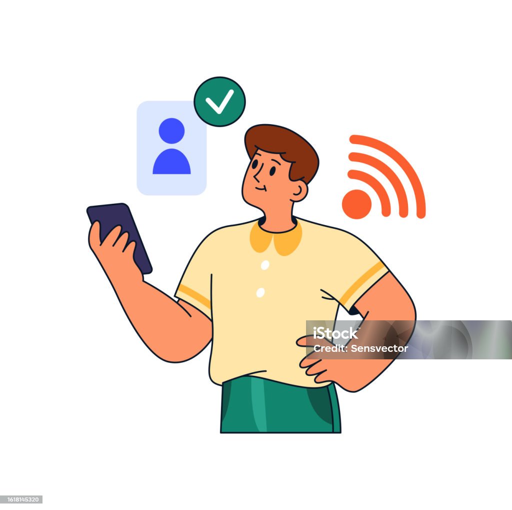 Text Secured Cartoon Privacy And Confidentiality In Internet Flat Cartoon Vector ...