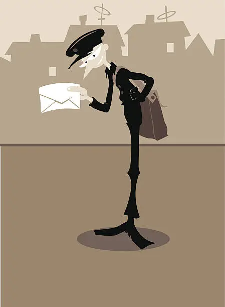 Vector illustration of postman