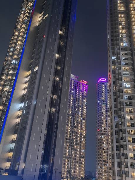 istock Apartment tower at night view 1618154198