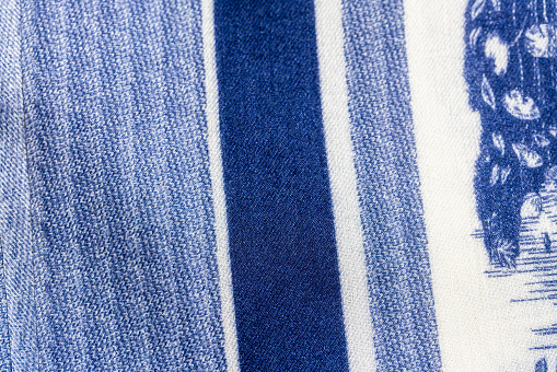 Blue tie-dye and batik, an indigo-dyed fabric