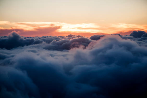 istock Aerial view of clouds at sunset 161816636