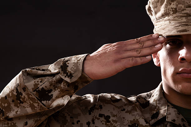 corpo dei marines statunitensi solider ritratto - armed forces military marines veteran foto e immagini stock