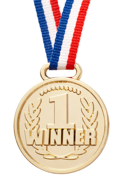 istock Isolated gold medal with ribbon 161816757
