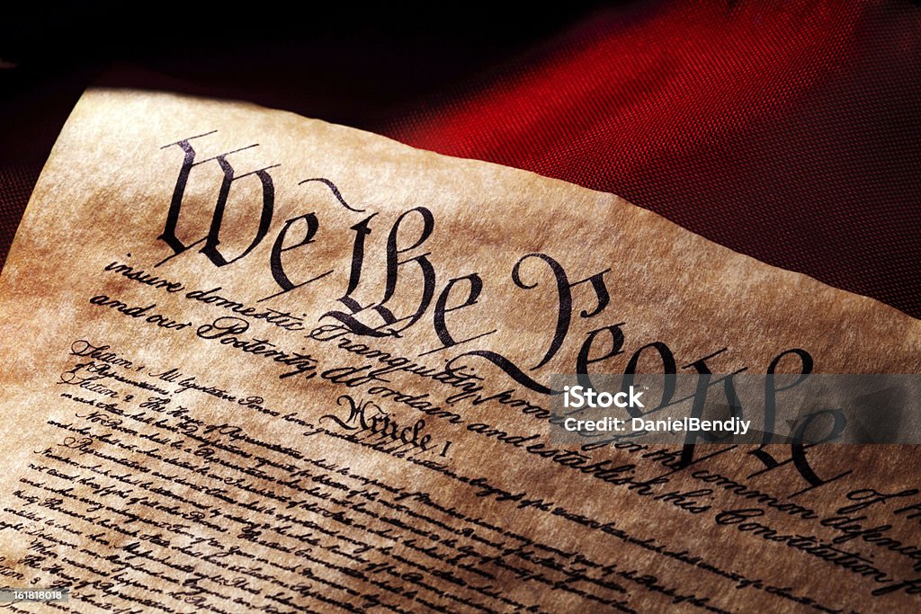 Constitution américaine et drapeau - Photo de Déclaration de l'Indépendance libre de droits
