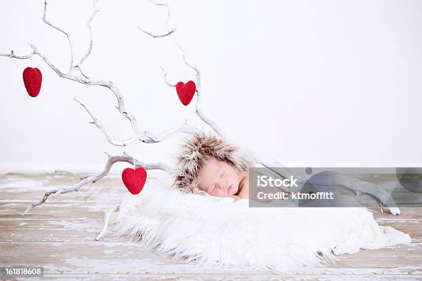 Bebé Dormir Invierno Con Corazón De Ramas Foto de stock y más banco de imágenes de Acogedor - Acogedor, Bebé, Belleza