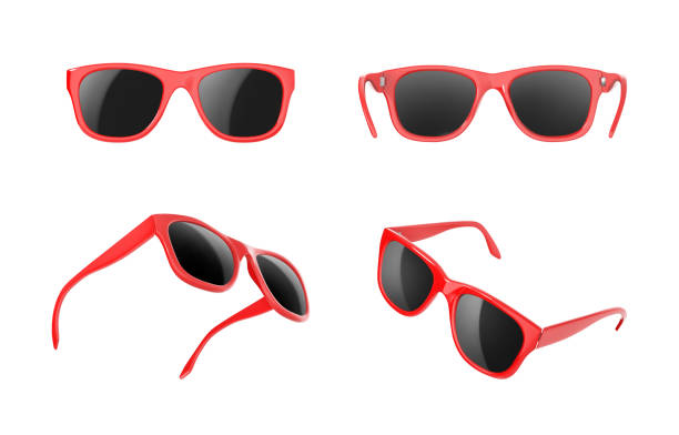 Set of red sunglasses on a white background. Vector illustration vector art illustration