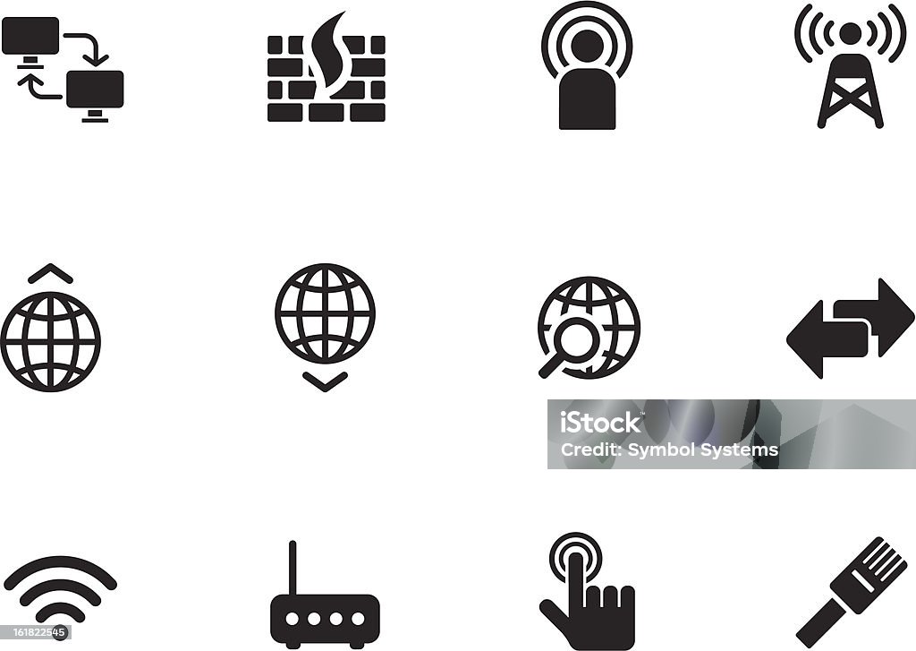 Iconos de red - arte vectorial de Cable libre de derechos