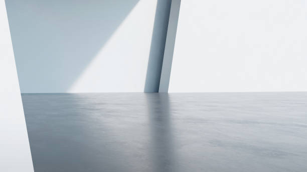 istock 3d render of abstract modern architecture with empty concrete floor, car presentation background. 1618226530