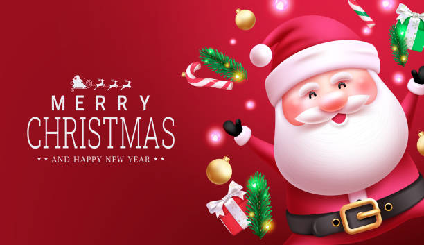 istock Merry christmas text vector design. Christmas santa claus character for holiday season greeting card 1618228258