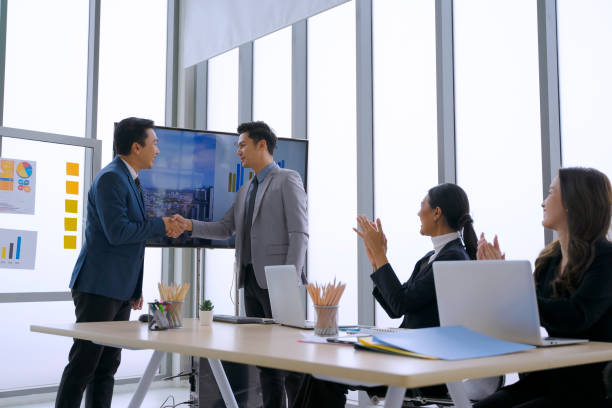 Employee are meeting and planning. stock photo