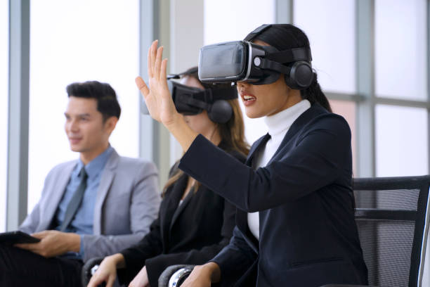 istock Employee are meeting and use virtual reality for planning. 1618234253