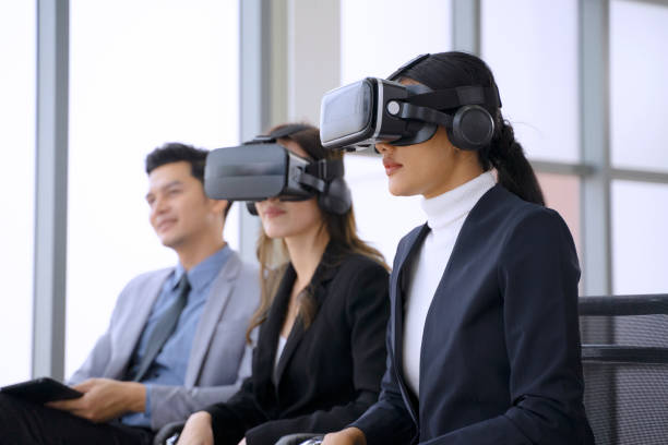 istock Employee are meeting and use virtual reality for planning. 1618239828