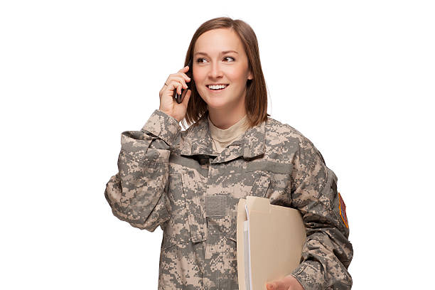 istock Female Serviceman talking on the phone 161824578