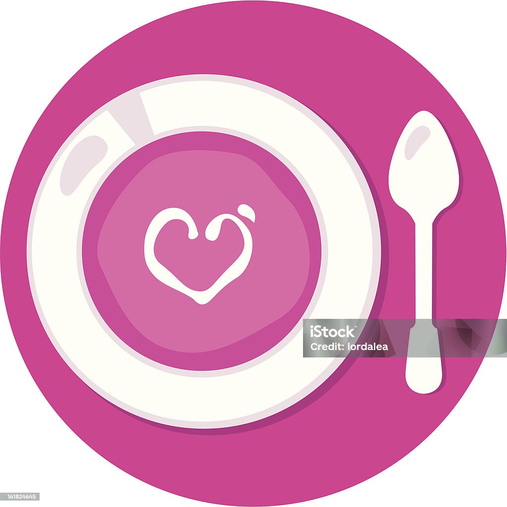 Розовый Валентина любовь суп в круг, изолированные на белом - Векторная графика Белый роялти-фри