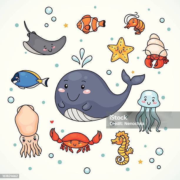 Cute Sealife Stock Illustration - Download Image Now - Animal, Aquatic Mammal, Bubble