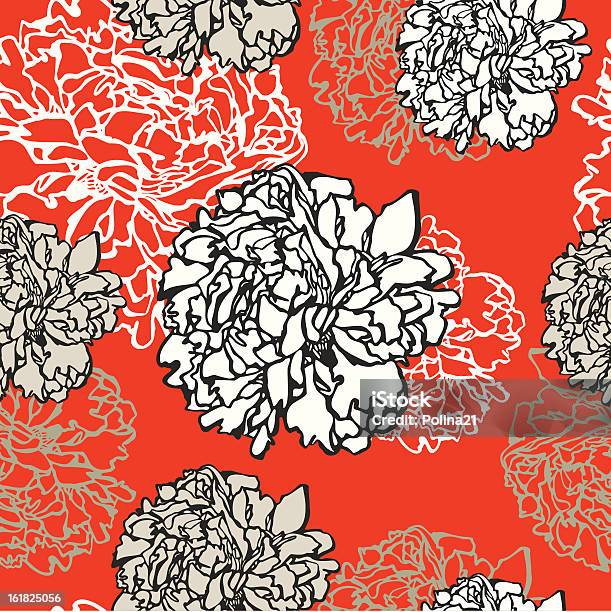 Ilustración de Patrón Sin Costuras Floral Peonies y más Vectores Libres de Derechos de Acurrucado - Acurrucado, Anticuado, Belleza de la naturaleza
