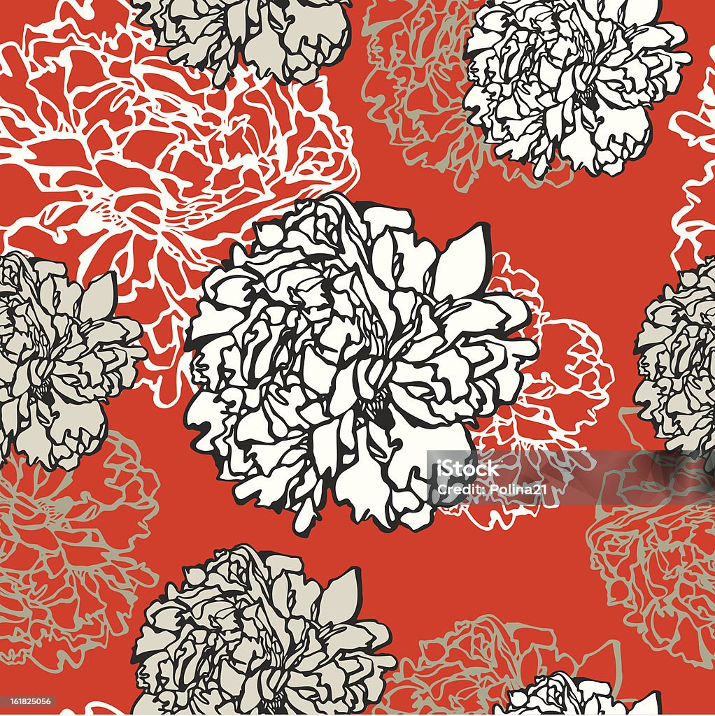 Motif floral sans couture Pivoines - clipart vectoriel de Beauté de la nature libre de droits