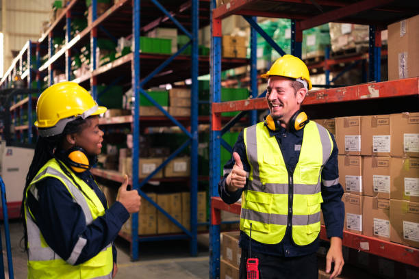 istock Industrial worker working at warehouse factory. 1618262823