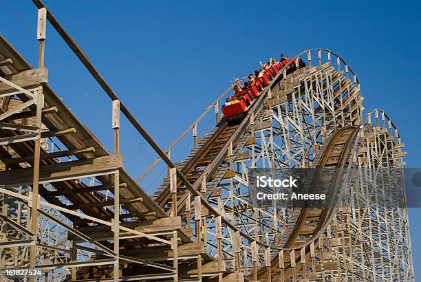 Wooden Rollercoaster Stock Photo - Download Image Now - Rollercoaster, Wood - Material, Old